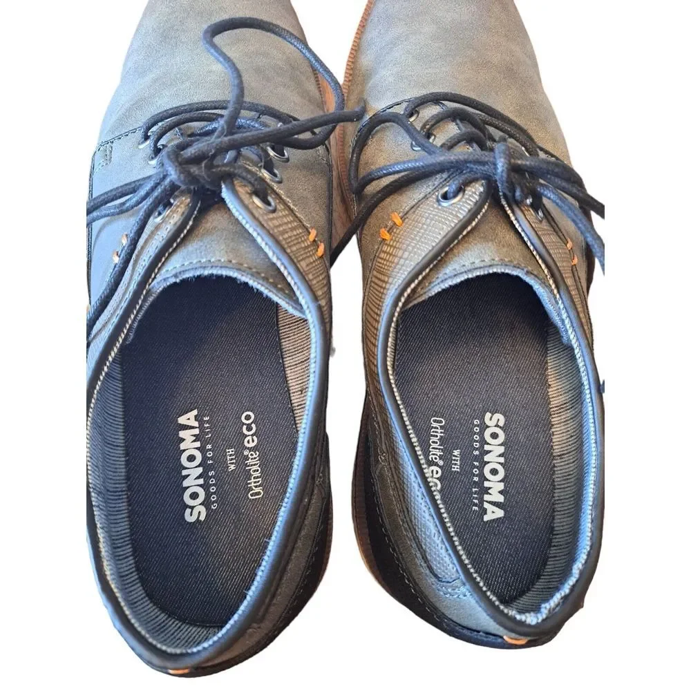 Sonoma Ortholite Eco Men Dress Shoe‎ Cushioned Size 10.5 M Grey Black Brown
